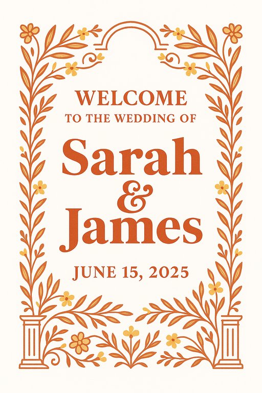 Verona Sunset wedding sign design example
